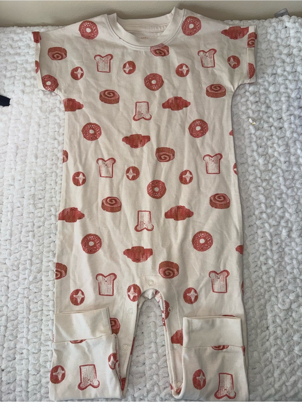 Cream & Rust Printed Baby One-Piece Romper